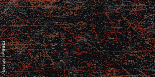 Gritty, abstract, a heavily distressed metal surface, dark, scratched background interspersed with vibrant, rusty orange and reddish-brown patches, corrosion and wear. Rough, industrial, and grunge-fi