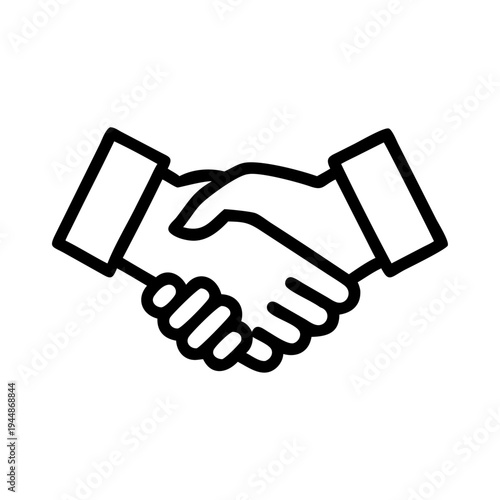 Vector handshake icon, business partnership symbol