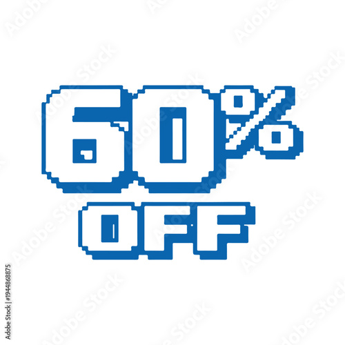 60% off pixel vector
Vector percentage discount sale on a white background