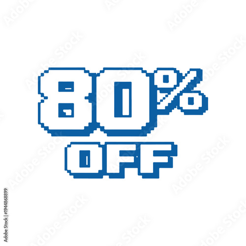 80% off pixel vector
Vector percentage discount sale on a white background