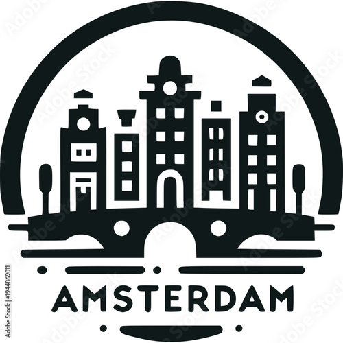 Amsterdam Skyline Vector Icon