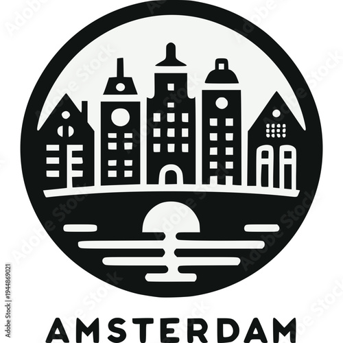 Amsterdam Skyline Vector Icon