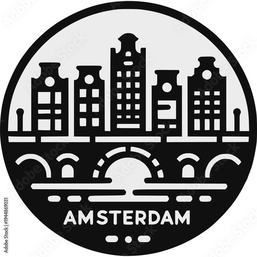 Amsterdam Skyline Vector Icon