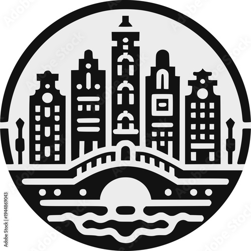 Amsterdam Skyline Vector Icon