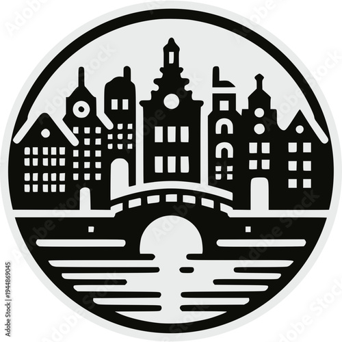 Amsterdam Skyline Vector Icon
