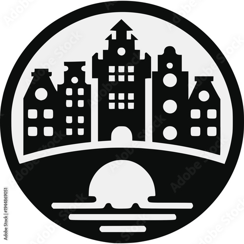 Amsterdam Skyline Vector Icon