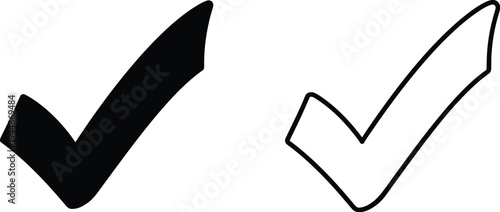 Checkmarks yes approved verified symbols isolated on transparent background, Vector