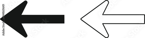 Black and white arrows pointing in opposite directions isolated on transparent background, Vector