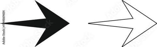 Contrasting arrows pointing right isolated on transparent background, Vector