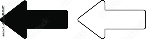 Black and white arrows pointing in opposite directions isolated on transparent background, Vector