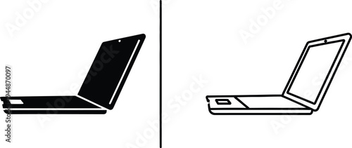 Laptop design comparison isolated on transparent background, Vector