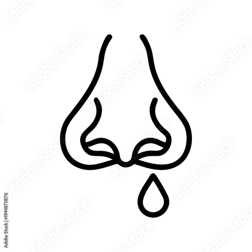 Vector illustration of a nose with a tear drop