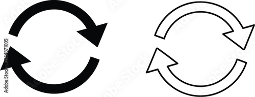 Recycling symbol arrows circular motion isolated on transparent background, Vector