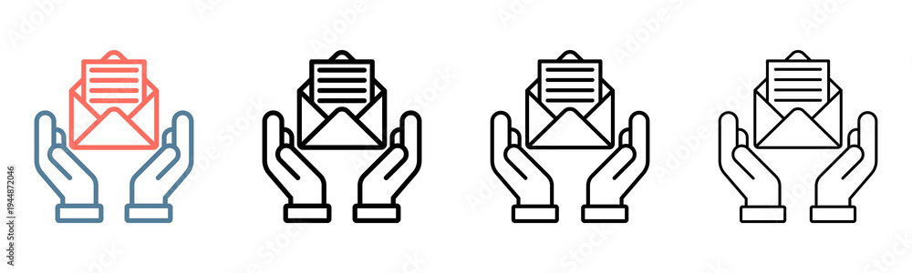 Obraz premium Email Support Icon Collection Set Different Style