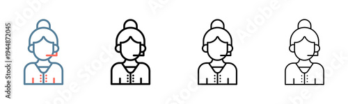 Call Center Agent Icon Collection Set Different Style