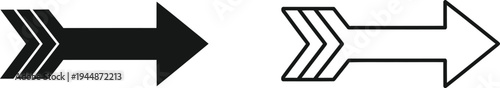 Black and white arrows pointing in opposite directions isolated on transparent background, Vector