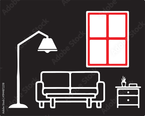 Lamp floor seating ground gray