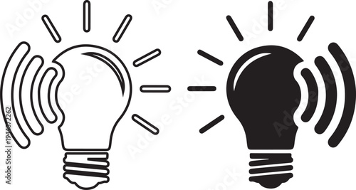 Lightbulb illustration with black drawing above design despite transparent background