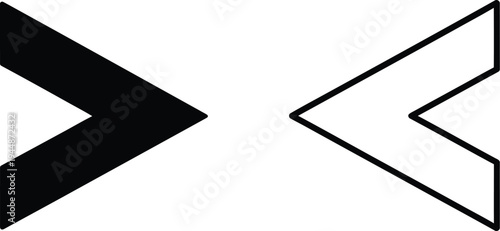 Arrows pointing right and left isolated on transparent background, Vector