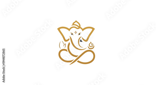 A colorful illustration of Lord Ganesha, a character from Hindu mythology and symbolism, depicted in a simple, iconic design on a white background.