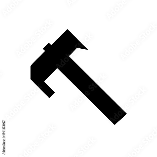 Minimal Caliper Silhouette Vector, Precision Caliper Measurement Icon, Vernier Caliper Minimal Tool Illustration, Engineering Measuring Caliper Silhouette Design, Simple Caliper Measurement Tool Graph