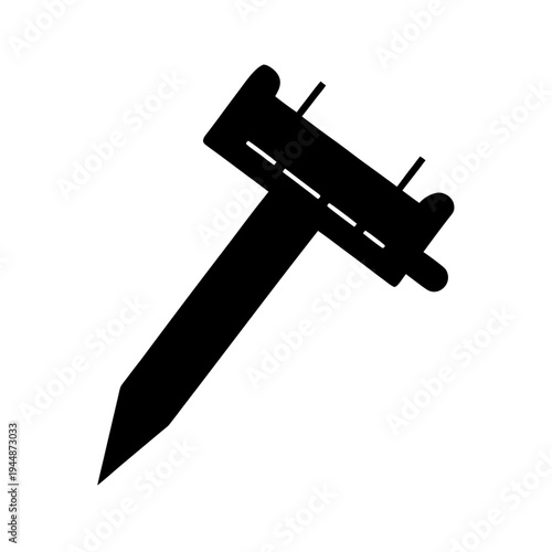 Minimal Caliper Silhouette Vector, Precision Caliper Measurement Icon, Vernier Caliper Minimal Tool Illustration, Engineering Measuring Caliper Silhouette Design, Simple Caliper Measurement Tool Graph