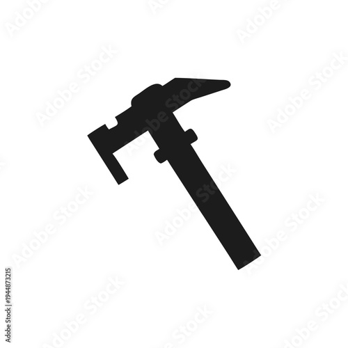 Minimal Caliper Silhouette Vector Illustration, Clean Caliper Measuring Tool Minimal Icon Design, Precision Caliper Silhouette Engineering Measurement Tool, Minimal Vernier Caliper Outline Technical