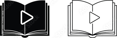 Book video play icon isolated on transparent background, Vector