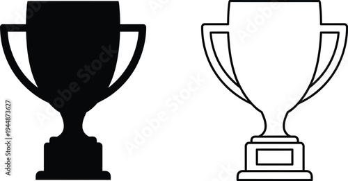 Trophy cup awards isolated on transparent background, Vector