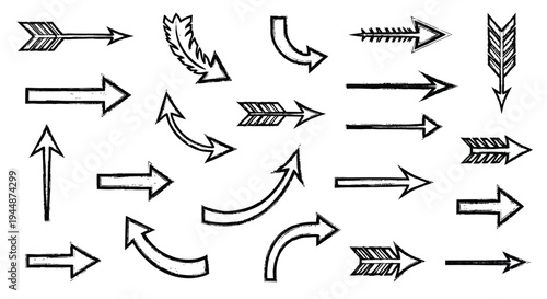 The hand-drawn arrow collection indicates various directions.