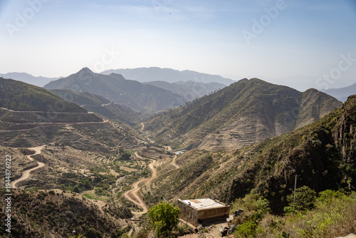 Valley between arid mountains, just outside of Asmara, Eritrea