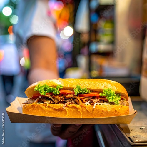 Delicious Banh Mi Sandwich - A Vietnamese Street Food Delight.