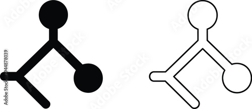 Stick figure molecular structure icons isolated on transparent background, Vector