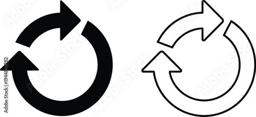 Recycle arrows icons isolated on transparent background, Vector