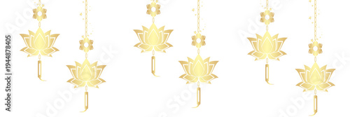 Hanging lotus illustration background for vesak day