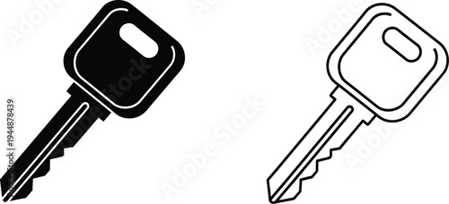 Keys unlocking solutions isolated on transparent background, Vector