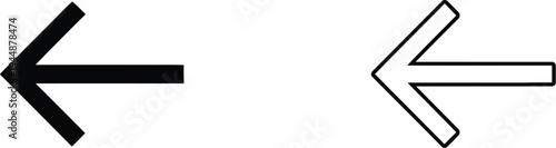 Black and white arrows pointing left and right isolated on transparent background, Vector