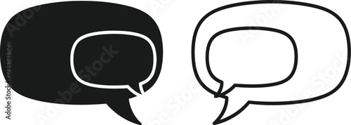 Speech bubbles communication talk dialogue isolated on transparent background, Vector