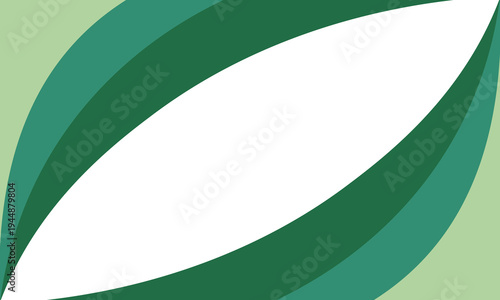 Abstract Green Minimalist Background with Curved Shapes
