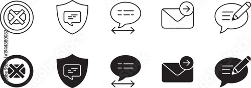 message ui symbols chat bubble pencil shield sync send