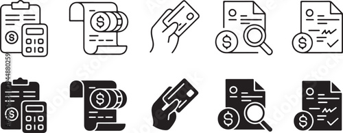 invoice ui icons payment receipt billing calculator outline and filled