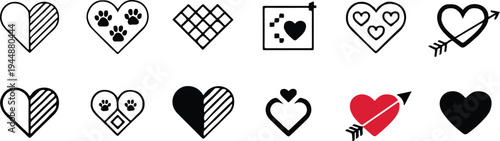 heart icon collection unique heart symbols for logo and web