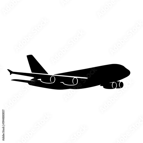 Bild auf Leinwand Isolated vector illustration of a modern airplane icon representing air travel a