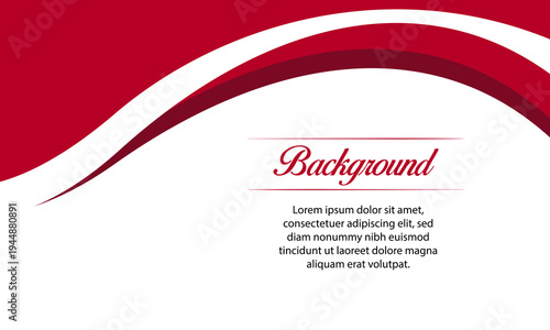 Elegant Red Curved Wave Business Background