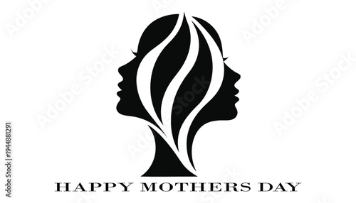 Minimal Mother Silhouette Art Poster Vector Illustration