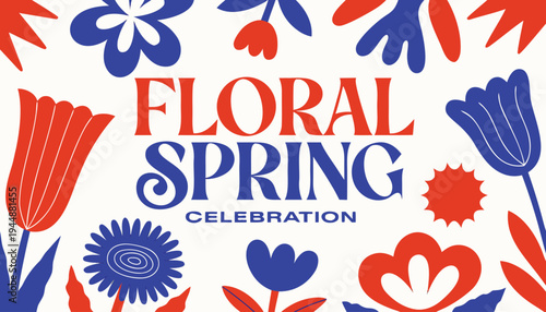 Vintage Floral Greeting Poster Vector Illustration