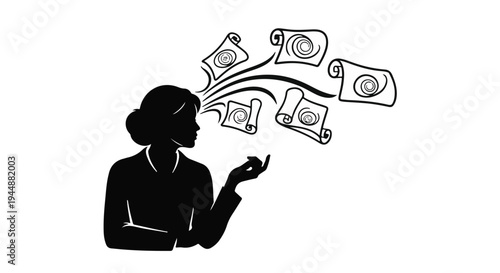 woman throwing money illustration cash flow