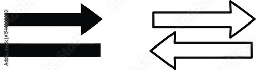 Equality and exchange arrows isolated on transparent background, Vector