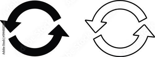 Circular arrows icons isolated on transparent background, Vector