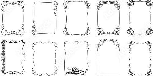 Premium collection of minimalist hand-drawn frames and borders. These delicate line art flourishes and swirl dividers are perfect for creating sophisticated wedding stationery, greeting cards